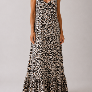 Leopardikuvioinen maximekko