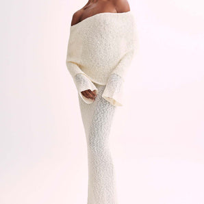 Teksturoitu off shoulder -mekko