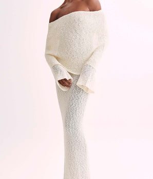 Teksturoitu off shoulder -mekko